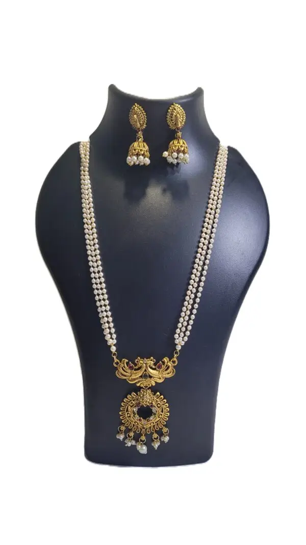 Pearl Grace Antique Temple Necklace Set