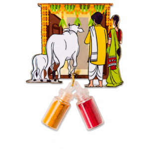 Gruhapravesam MDF Haldi Kumkum Return Gift (Pack of 25)
