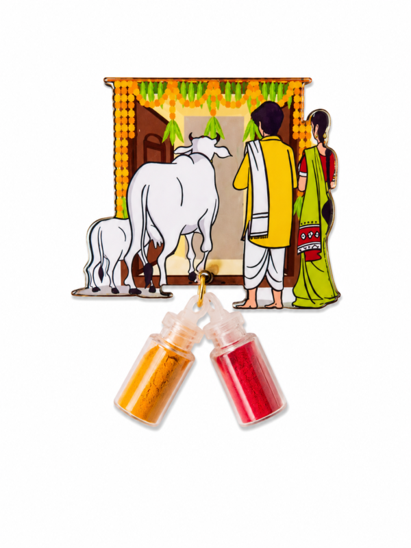 Gruhapravesam MDF Haldi Kumkum Return Gift (Pack of 25)