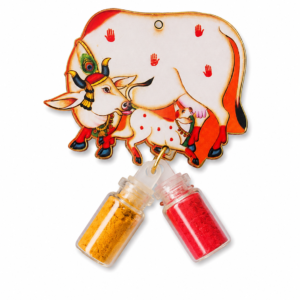 Kamadhenu Cow MDF Haldi Kumkum Return Gift (Pack of 25)
